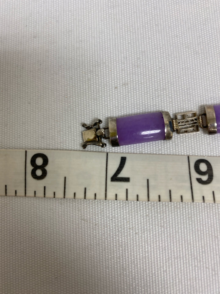 Purple Silver Stones Bracelet