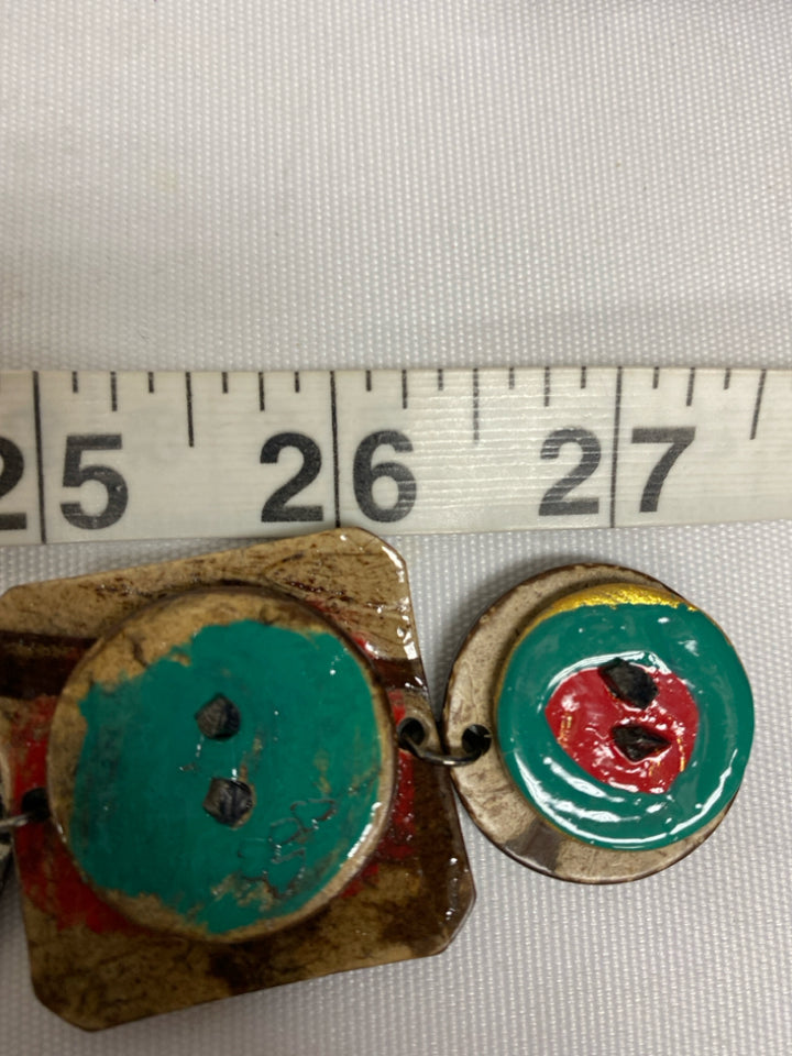 NWT Treska Brown Multi Color Shapes Necklace