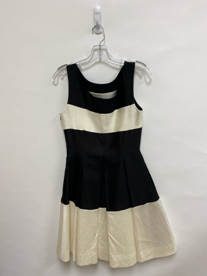 Kate Spade Size 2 Black Cream Striped Sleeveless Ladies Dress