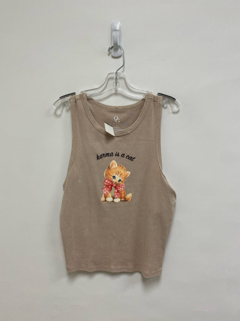 NWT SIZE M Beige Cats Tank Girl&