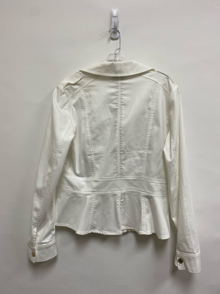 Wht House/Blk Mkt Size 12 White Zip Down Ladies Jacket