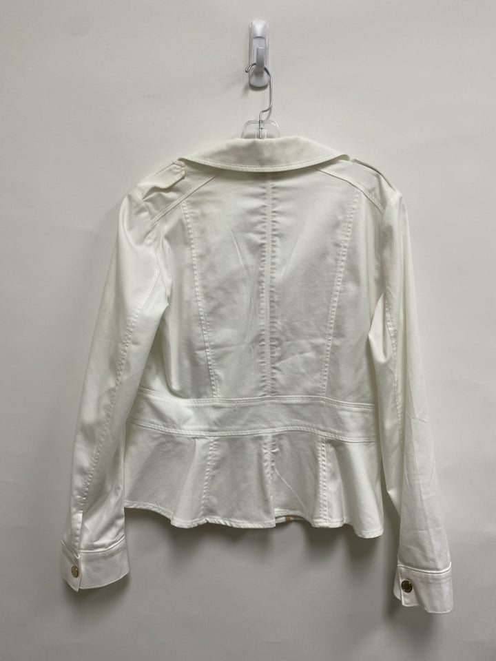 Wht House/Blk Mkt Size 12 White Zip Down Ladies Jacket