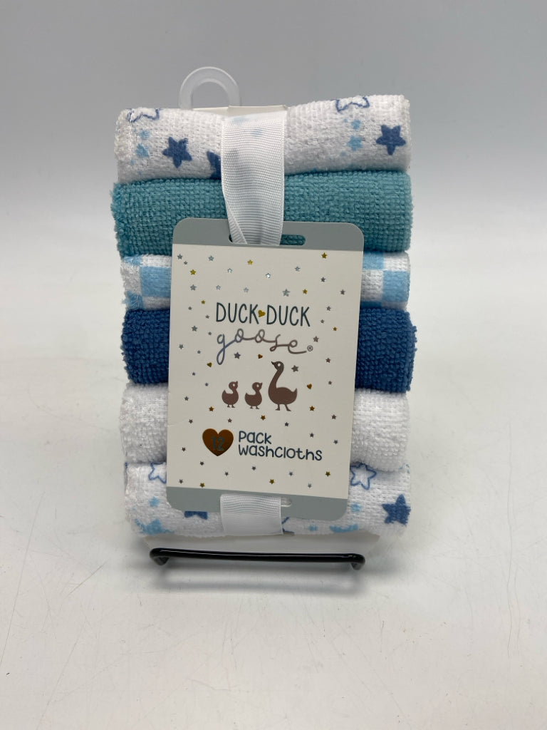 NEW Duck Duck Goose White Blue Assorted Print Misc. Baby Gift