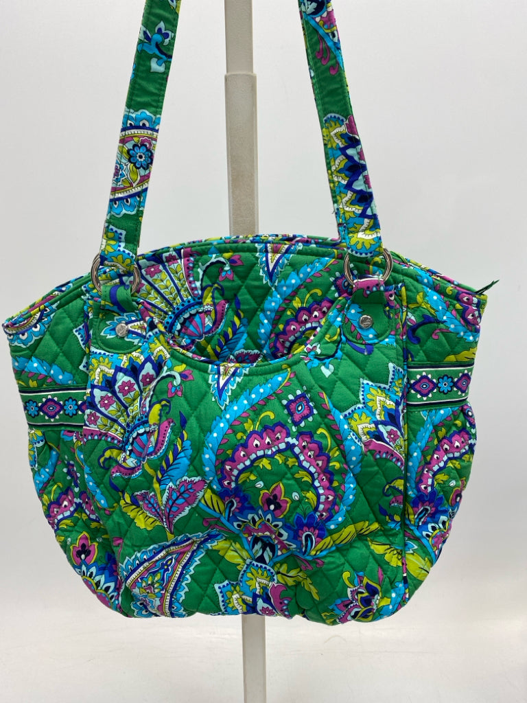 NWT Vera Bradley Green Multi-Color Paisley Fabric Handbag