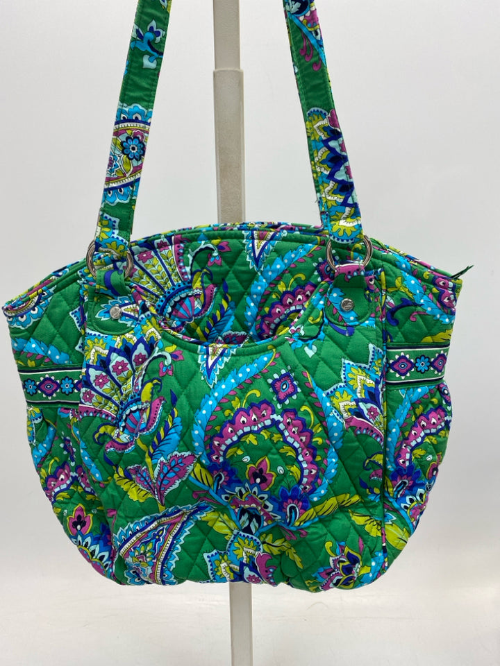 NWT Vera Bradley Green Multi-Color Paisley Fabric Handbag
