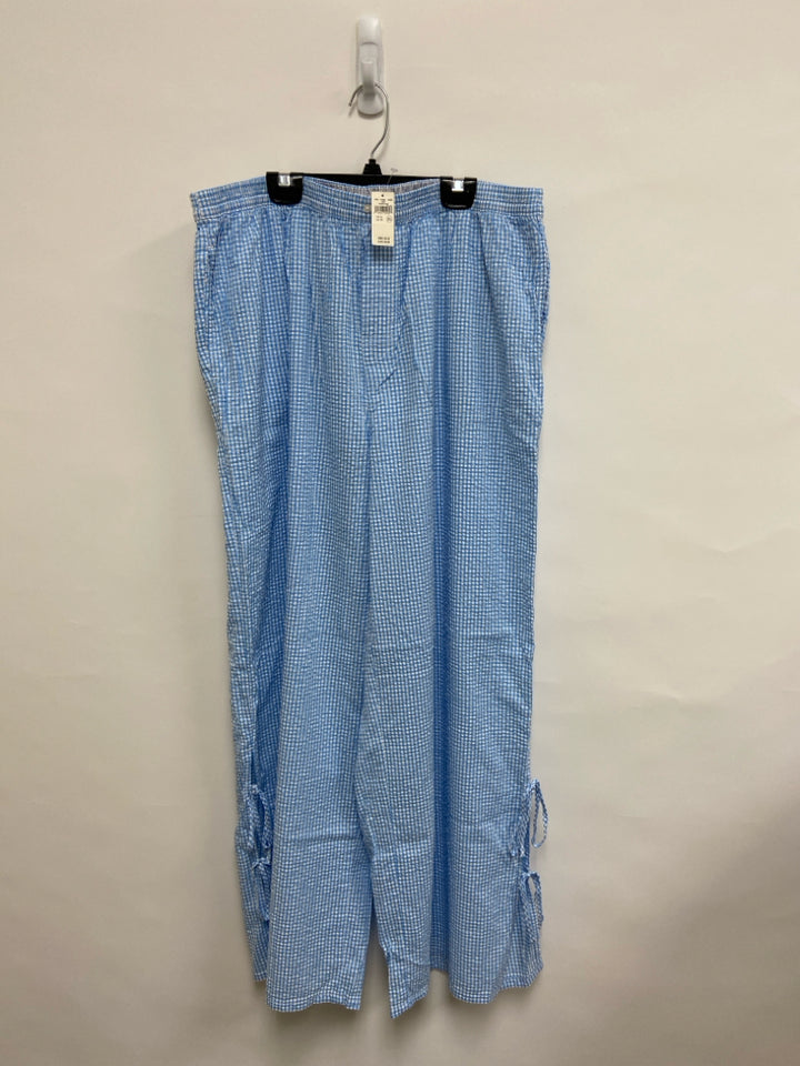 NWT Aerie Size XL White/Blue Checkered Seersucker Ladies Pajama Pant