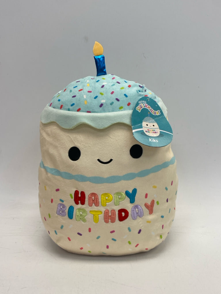 NWT Squishmallows Blue/White Birthday Stuffed Animal