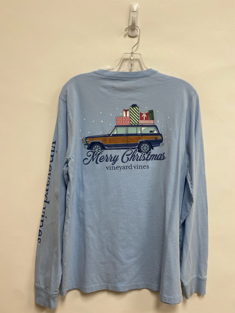 Vineyard Vines Size S Powder Blue Christmas Long Sleeve Tee Men&