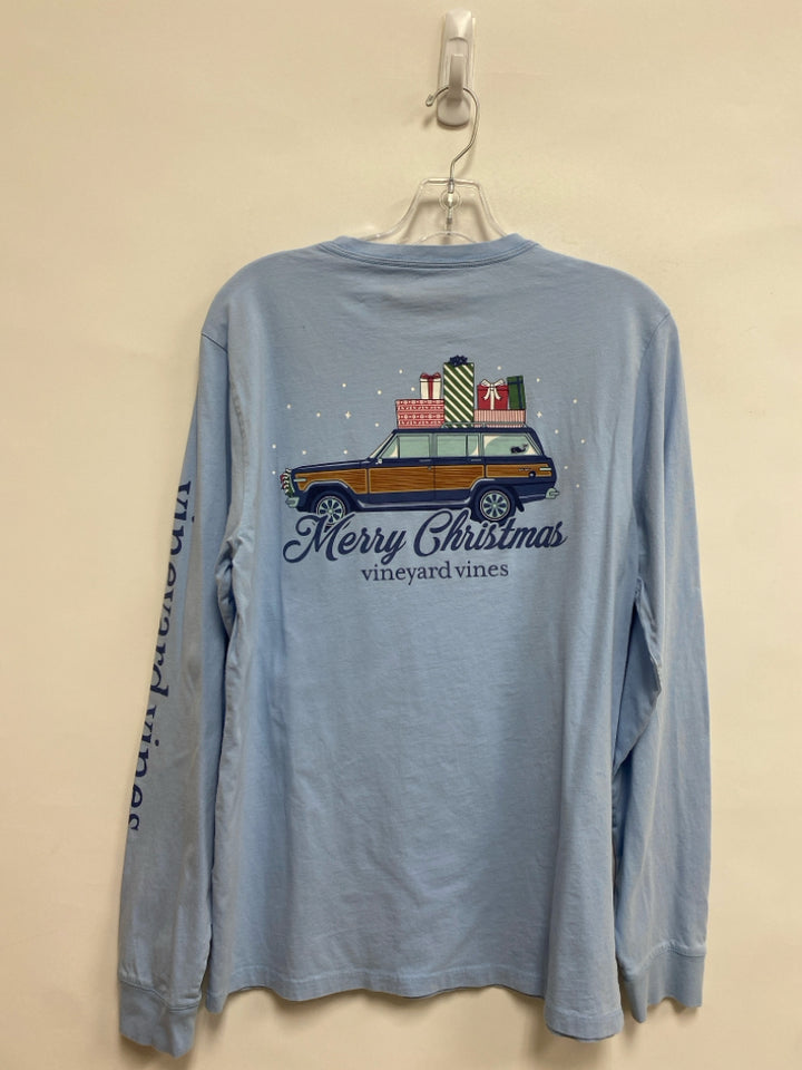 Vineyard Vines Size S Powder Blue Christmas Long Sleeve Tee Men&