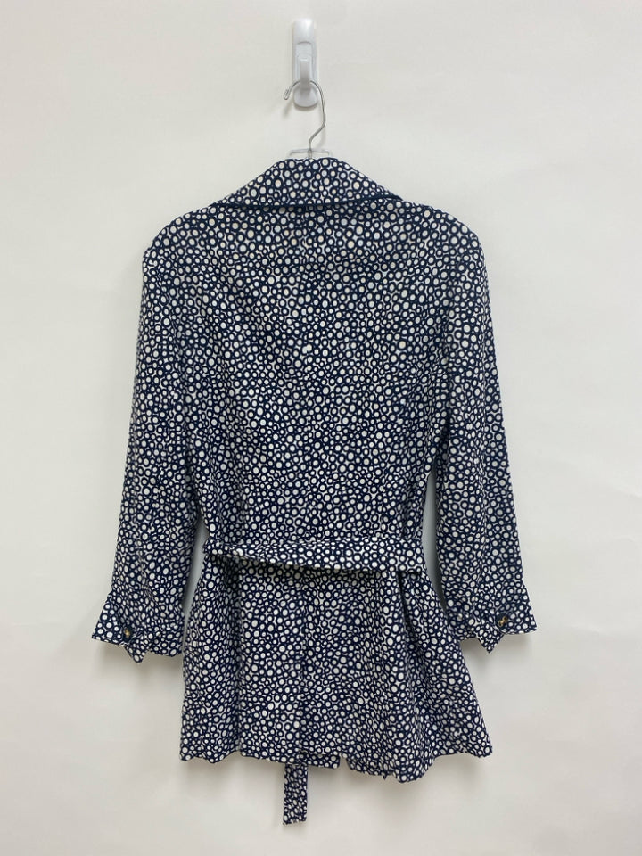 Size S Navy White Circles Button Up Ladies Jacket