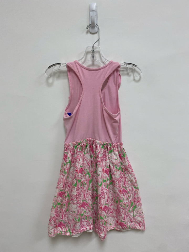 LILLY PULITZER SIZE 8/10 Pink Green/White Flamingo Sleeveless Girl&