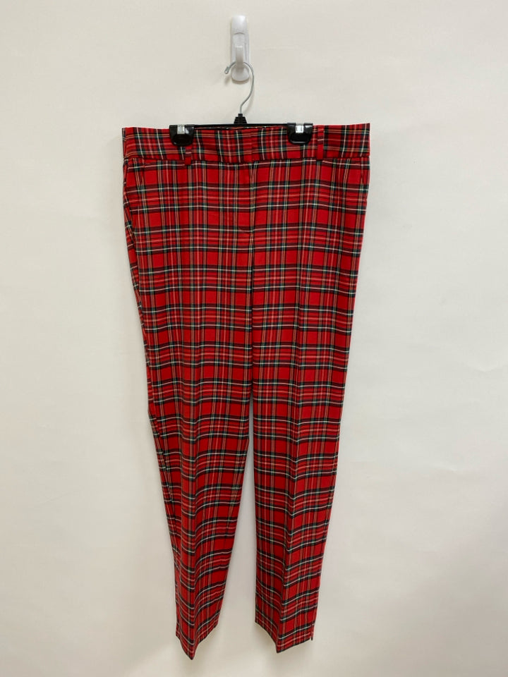 Talbots Size 10 Red/Black White Plaid Ladies Pants