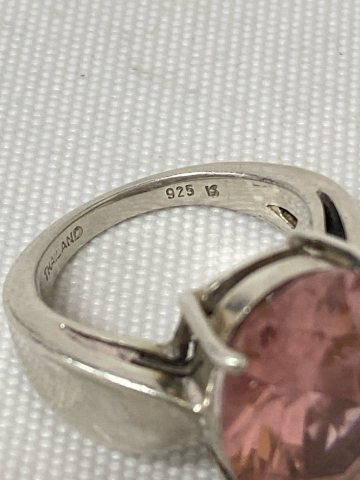 Pink Silver Oval(s) Ring