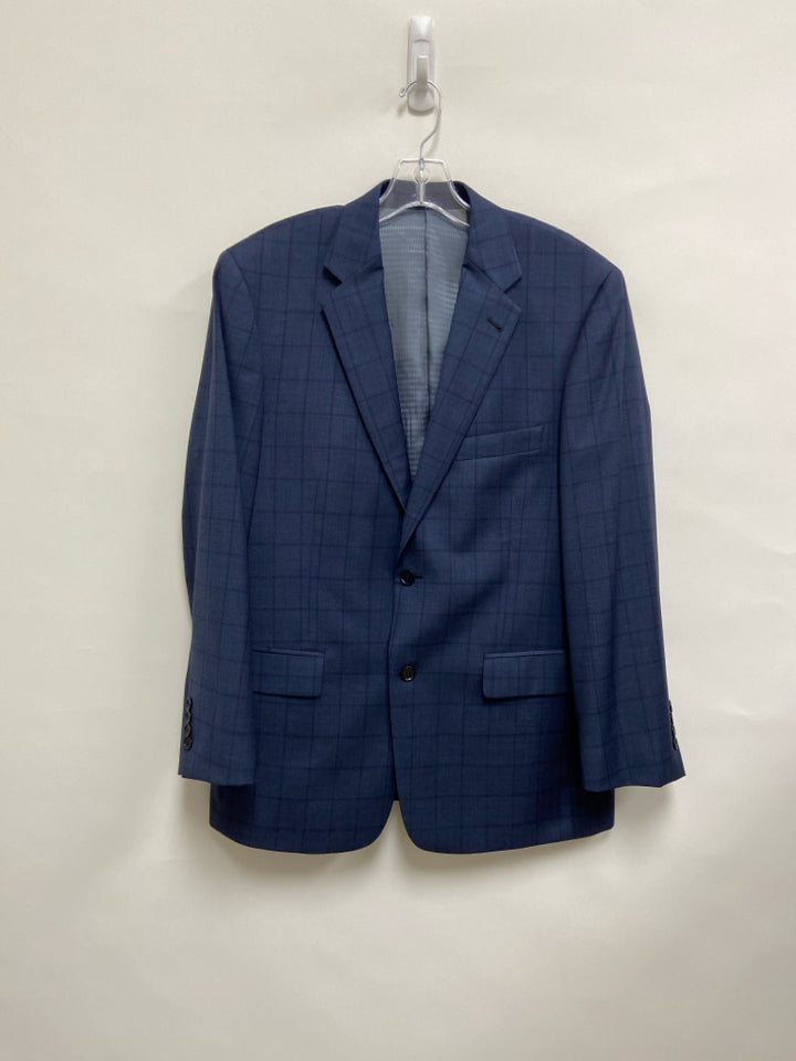 Size 40 Navy Windowpane Wool Men&