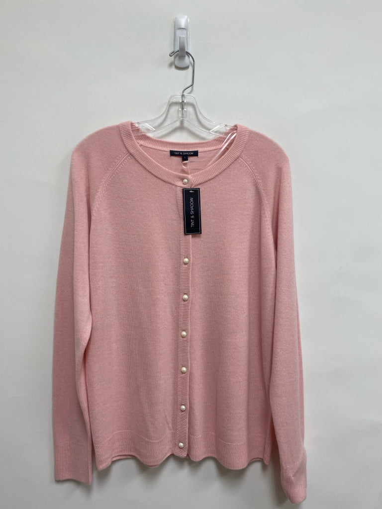NWT Size L Pink Cardigan Ladies Sweater
