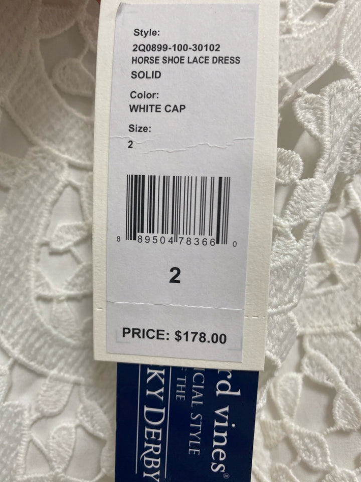 NWT Vineyard Vines Size 2 White Lace Sleeveless Ladies Dress
