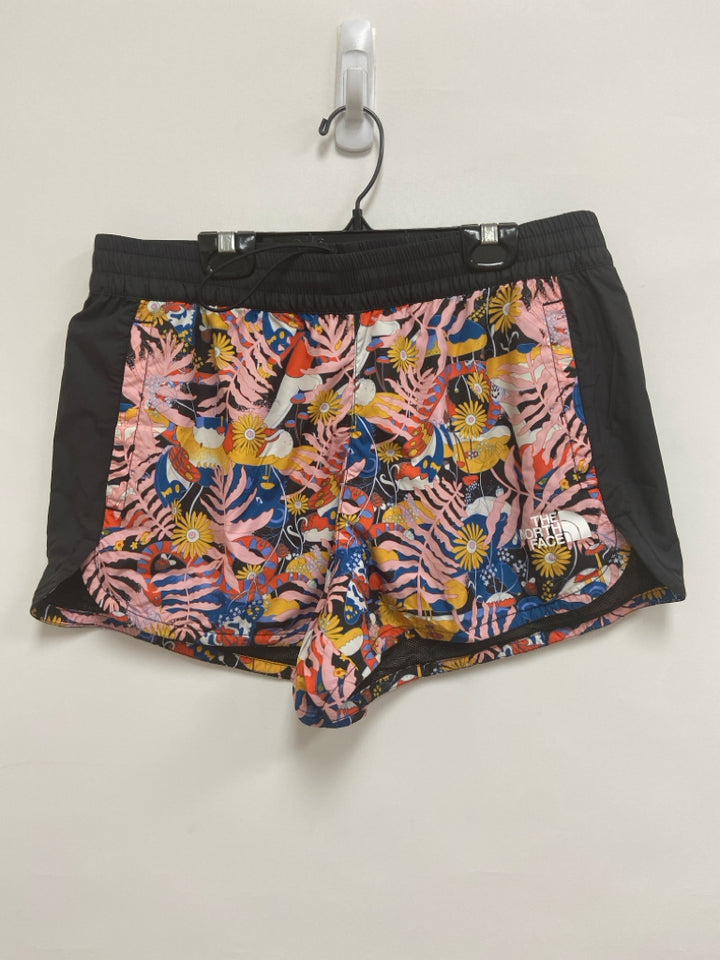 North Face Size M Black Pink/Multi Assorted Print Ladies Shorts
