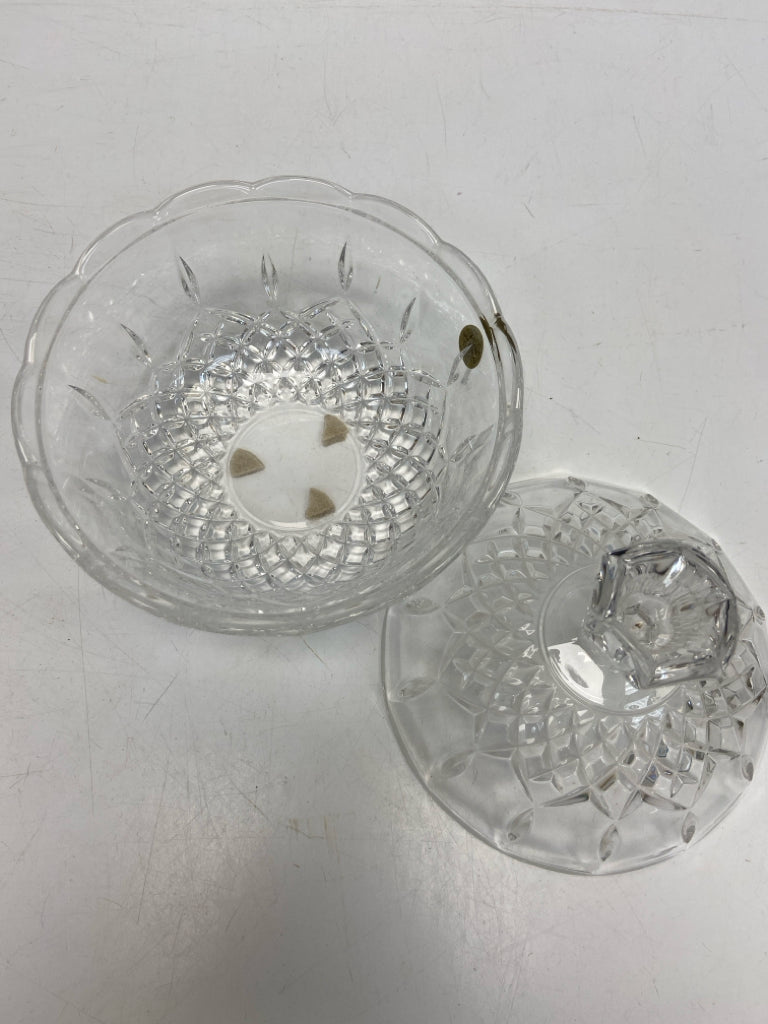 Clear Knobby Glass Candy Container