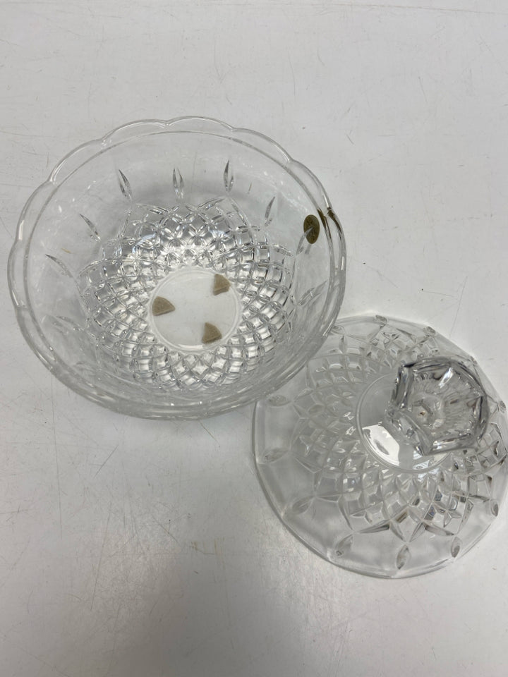 Clear Knobby Glass Candy Container