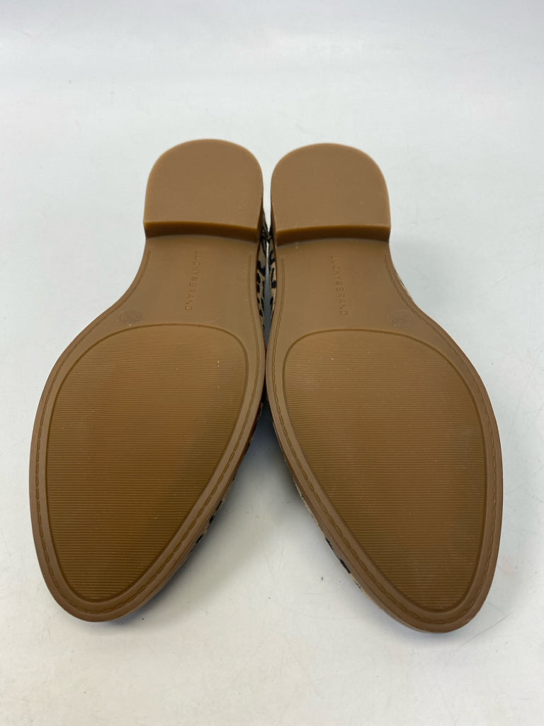 NWT Lucky Brand US Shoe Size 8 Tan/Blk Animal Print Flats