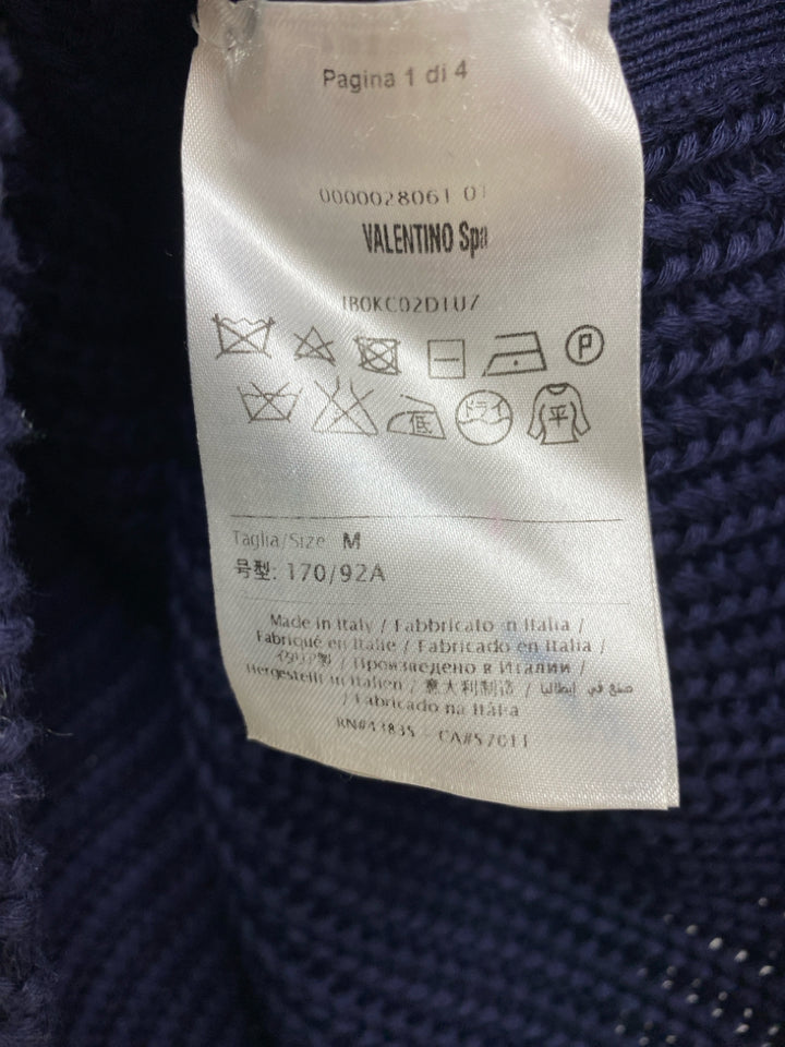 Valentino Size M Navy Cotton Ladies Sweater Vest