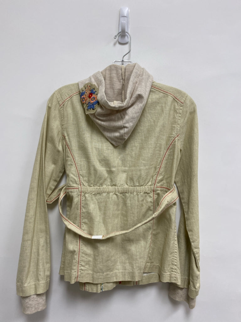 Free People Size 4 Cream Red Hooded Ladies Jacket