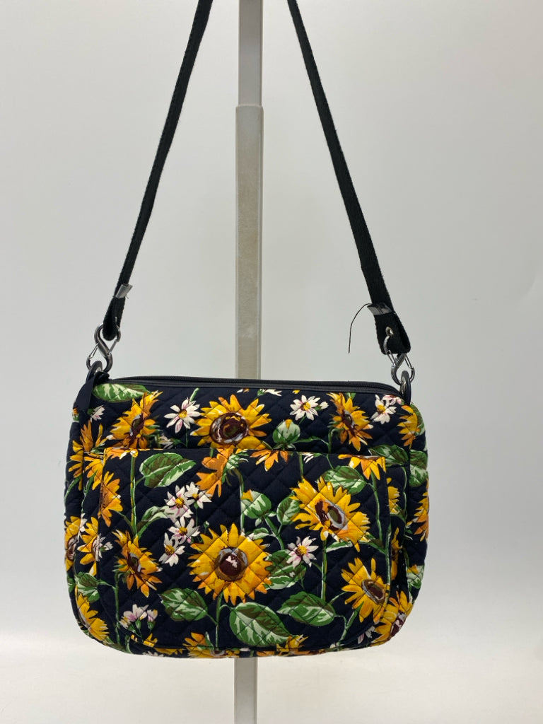 Dark Navy Yellow/Orange Sunflower(s) Handbag