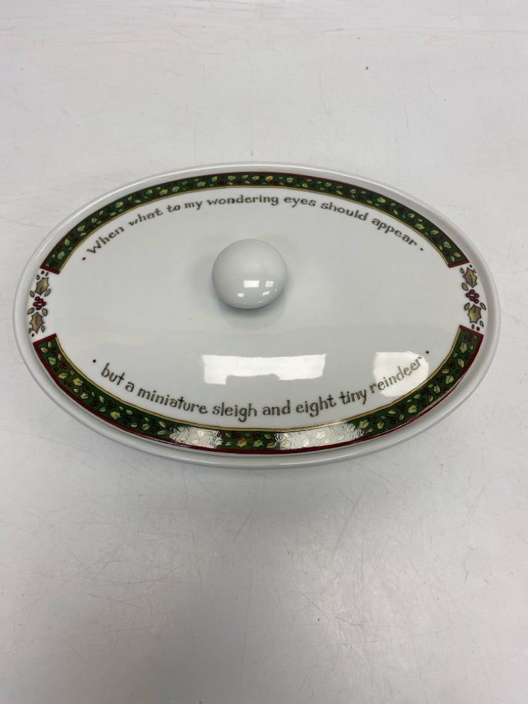 Portmeirion White Green/Multi Words Christmas