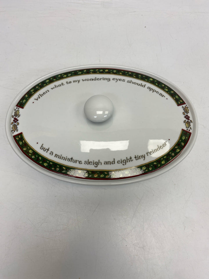 Portmeirion White Green/Multi Words Christmas