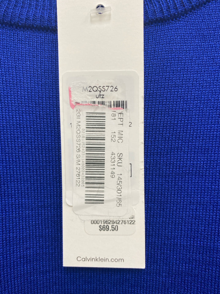 NWT Calvin Klein  SIZE  2X Blue Black Batwing Plus Size Sweater