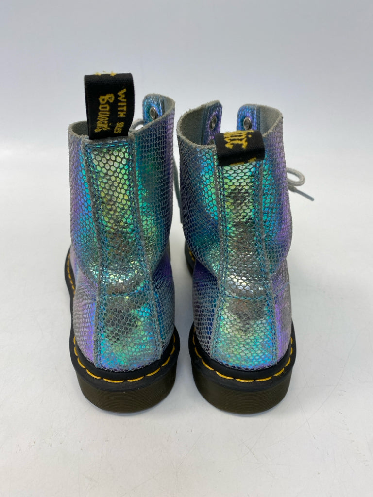 Doc Martens US Shoe Size 9 Turquoise Iridescent Boots