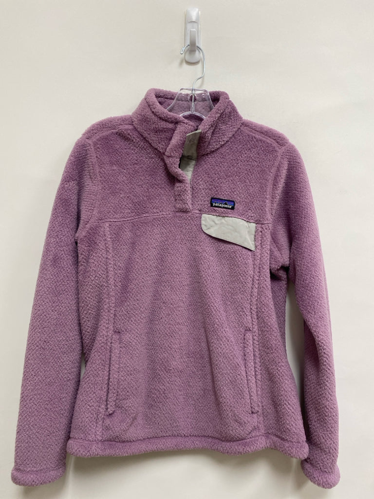 Patagonia Size M Lavender Gray Trimmed Ladies Pullover