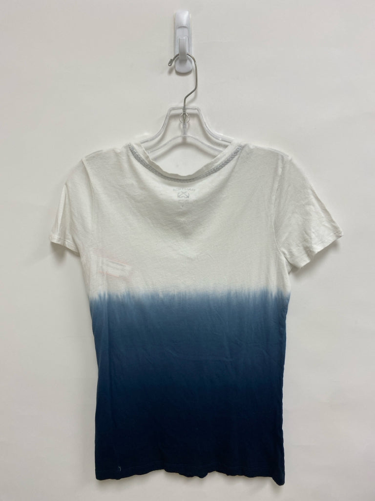 NWT Nautica Size S White/Navy Gradient V Neck Ladies Top