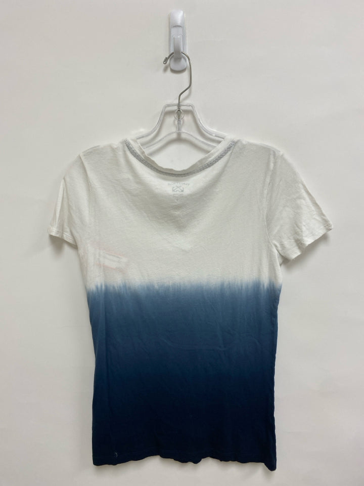 NWT Nautica Size S White/Navy Gradient V Neck Ladies Top