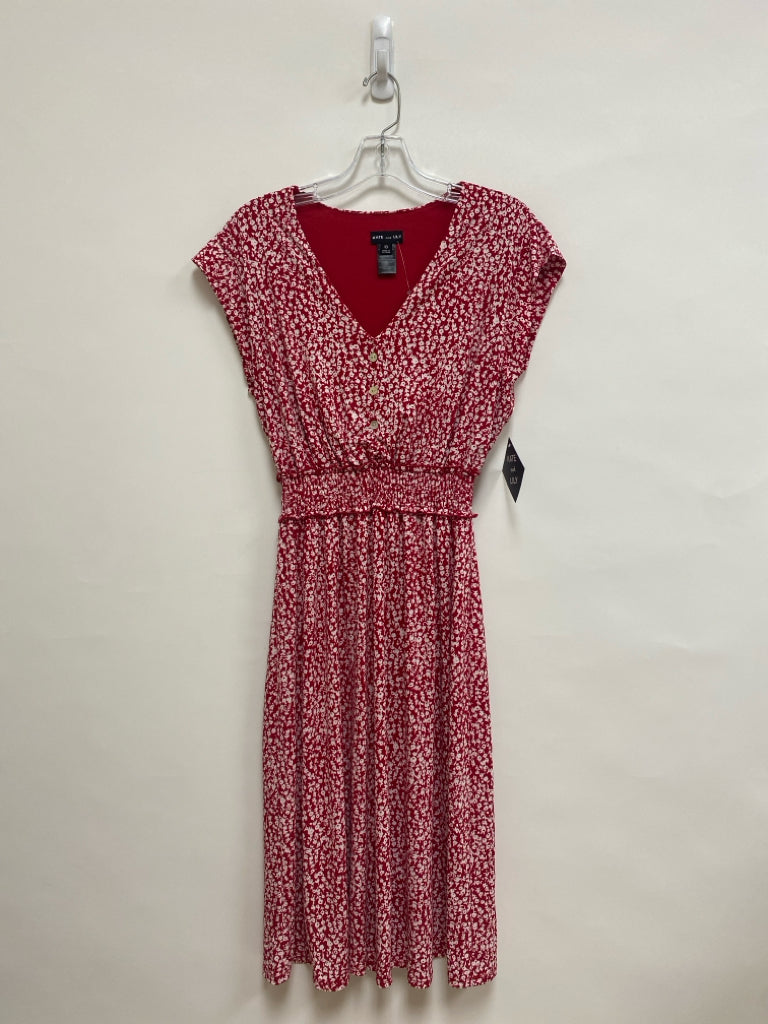 NWT Size 10 Red White Floral V Neck Ladies Dress