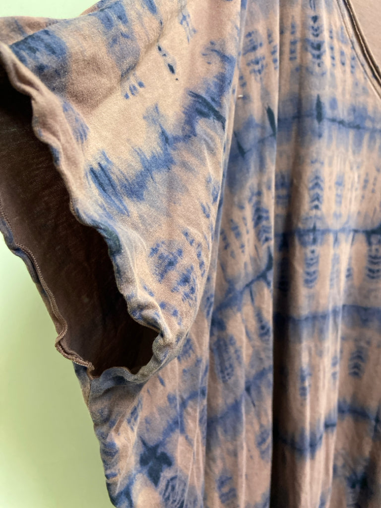 Size OSFM Dusty Purple Navy Tie Dye Batwing Ladies Top