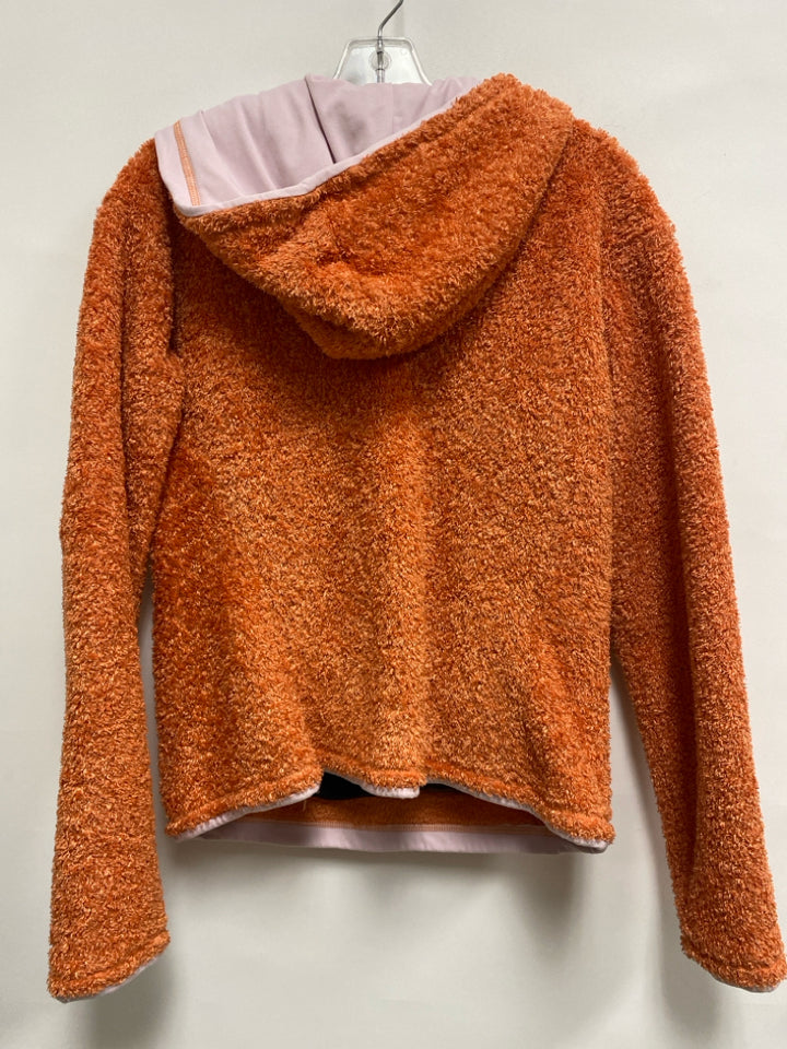 Mountain Hardwear Size M Orange Pink Fuzzy Hooded Ladies Pullover