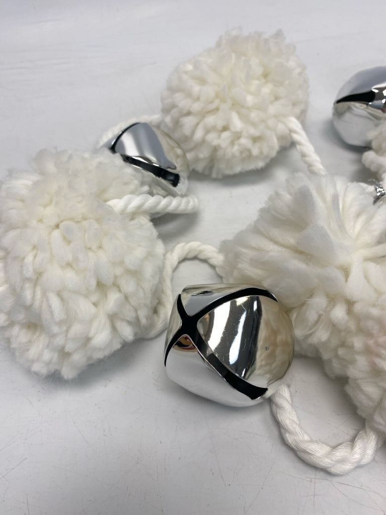 NWT White Silver Jingle Bell Christmas