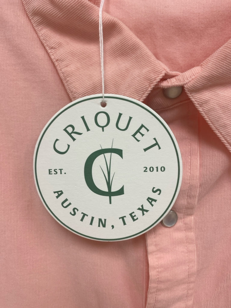 NWT Size XL Pale Pink Button Up Velour Men&