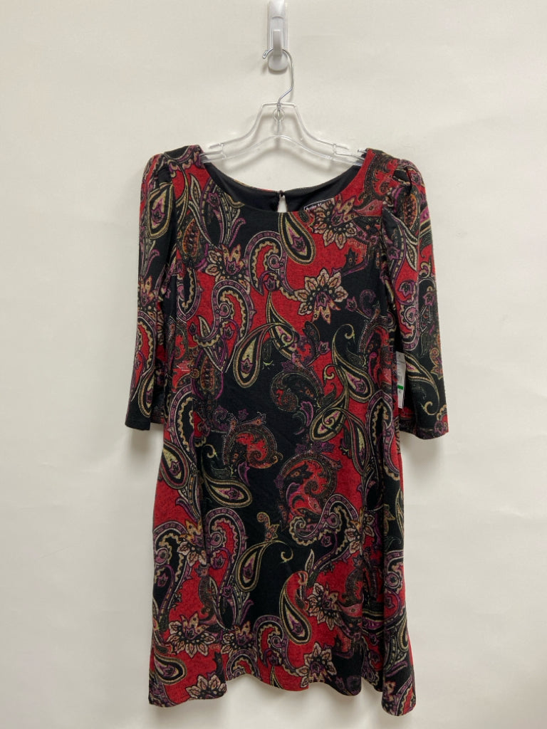NWT Jessica Howard Size L Black Red/Tan Print Ladies Dress