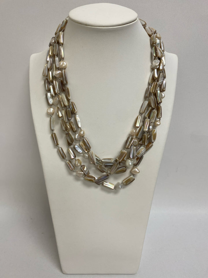 Champagne White Pearl Necklace