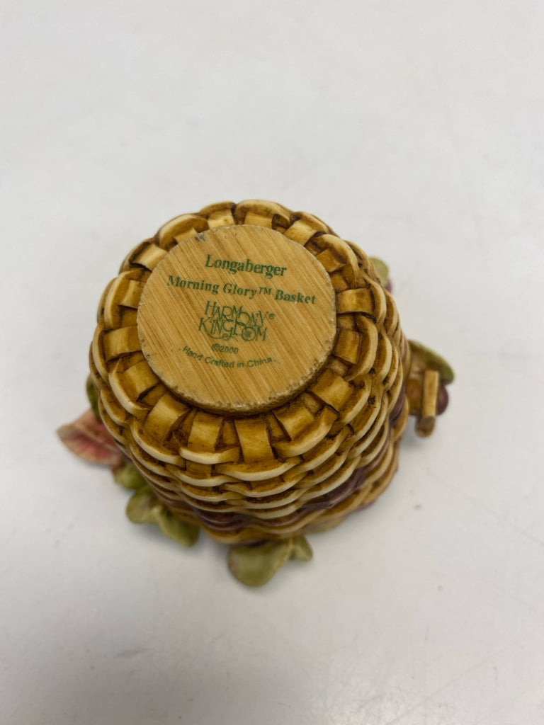 Longaberger Harmony Kingdom Morning Glory Basket Mini Trinket  Box