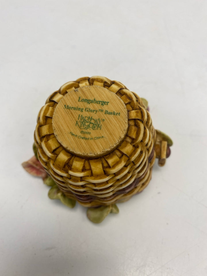 Longaberger Harmony Kingdom Morning Glory Basket Mini Trinket  Box