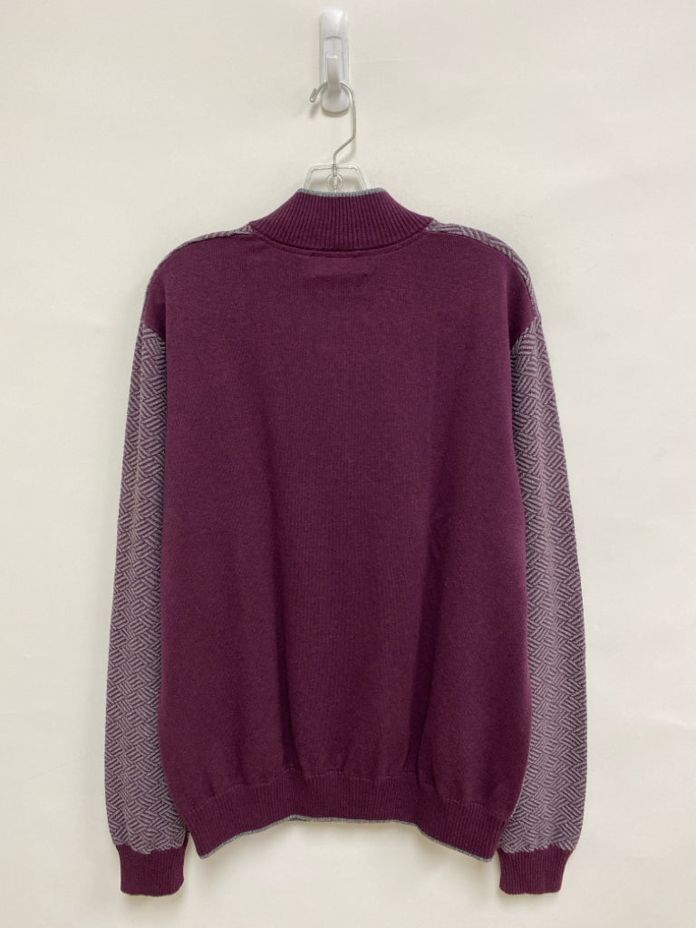 Robert Graham Size 2X Purple Gray Geometric Quarter Zip Men&