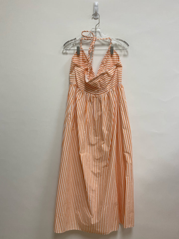 NWT Universal Thread Size M White/Orange Stripes Halter Ladies Dress