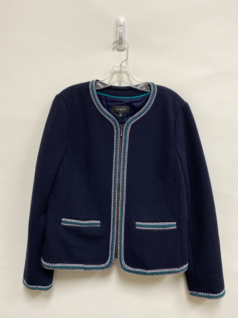 Talbots Size 10 Navy Teal/White Ladies Jacket
