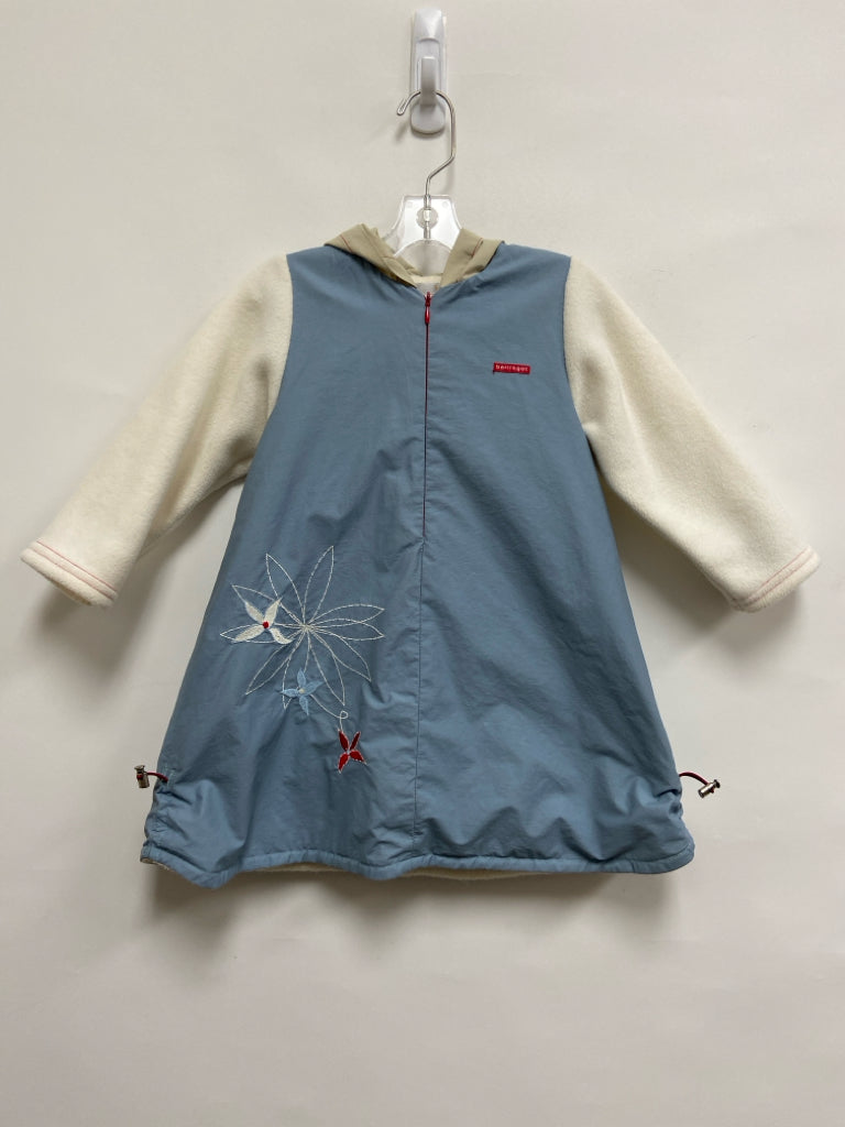 SIZE 3 Cream Blue Quarter Zip Hooded Girl&