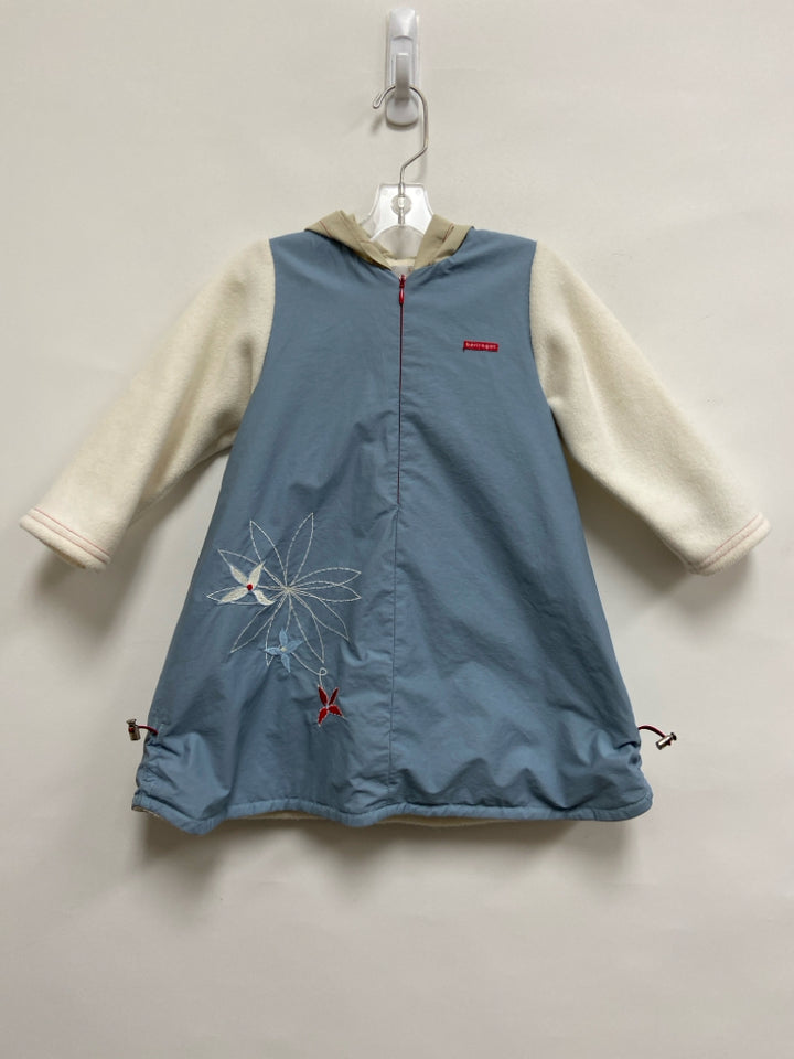 SIZE 3 Cream Blue Quarter Zip Hooded Girl&