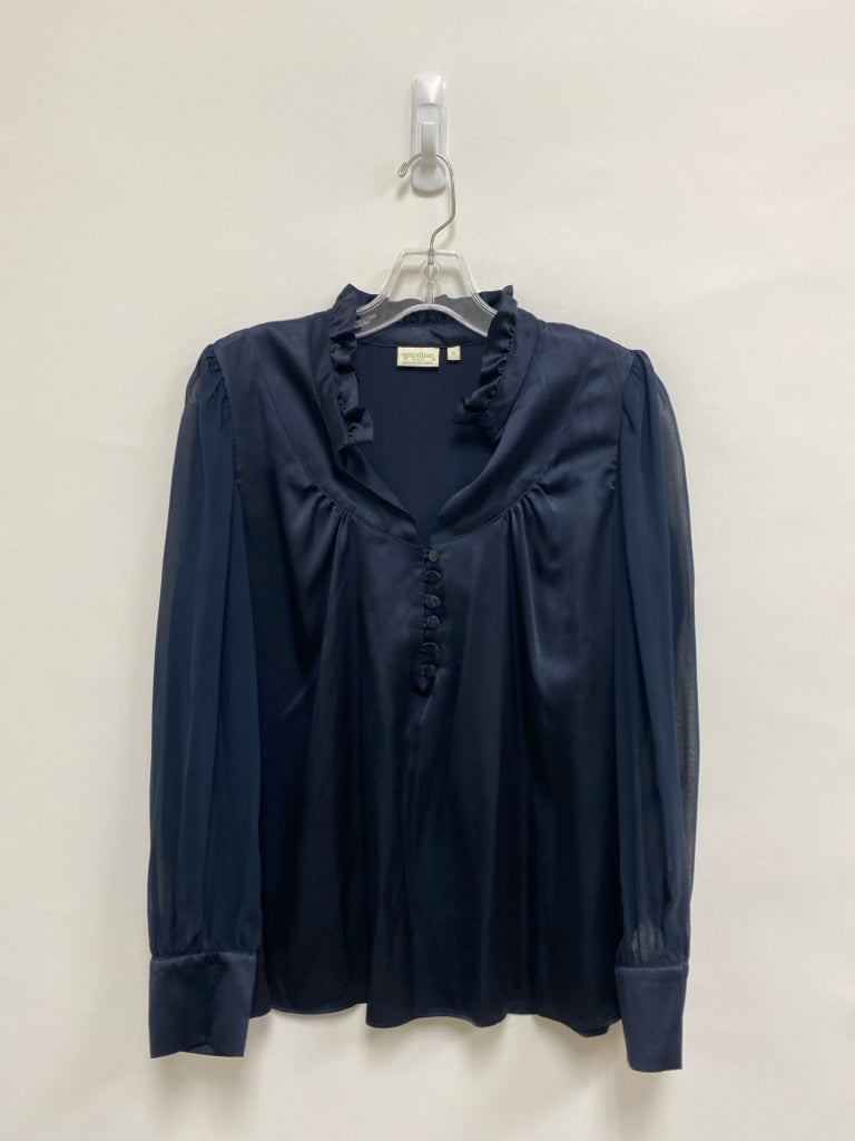 Spartina 449 Size S Navy Ruffles Ladies Top