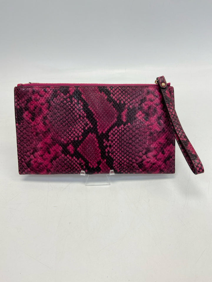 Michael Kors Fuchsia Black Snakeprint Wristlet